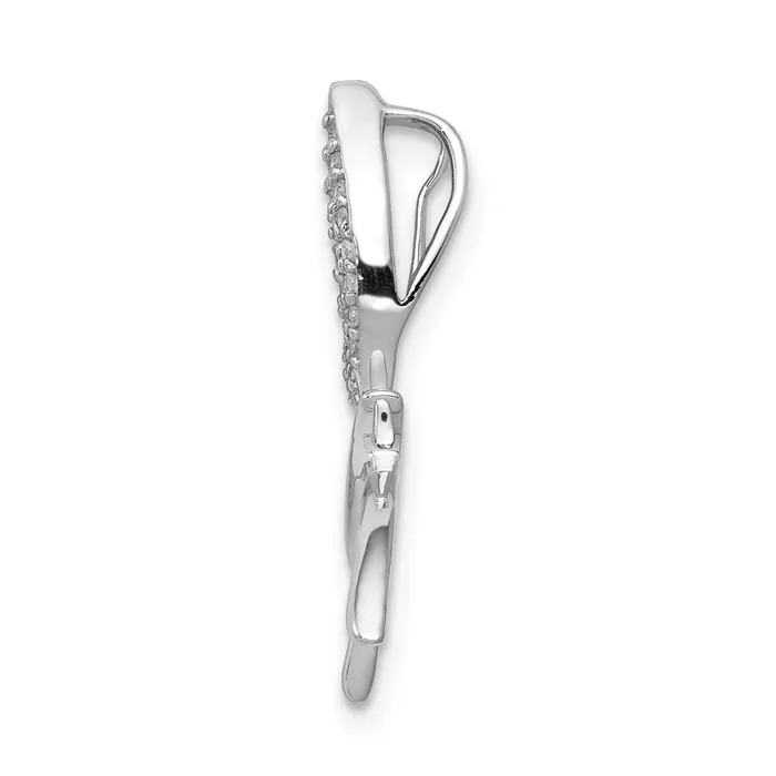 TreasureFineJewelers Necklaces 14k White Gold Diamond Dragonfly Chain Slide