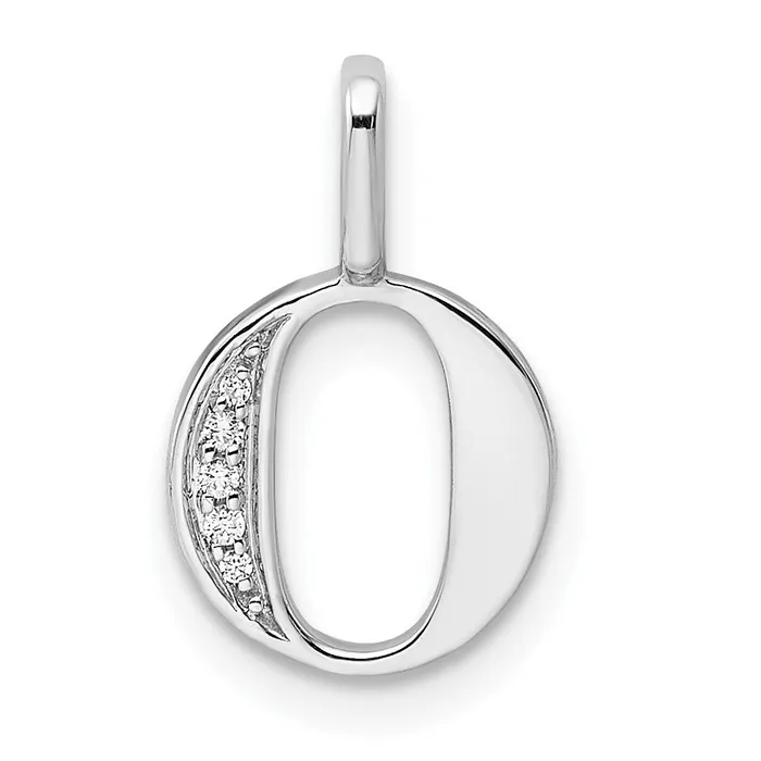 TreasureFineJewelers Necklaces 14K White Gold Diamond Letter O Initial Pendant TreasureFineJewelers Necklaces 14K White Gold Diamond Letter O Initial Pendant