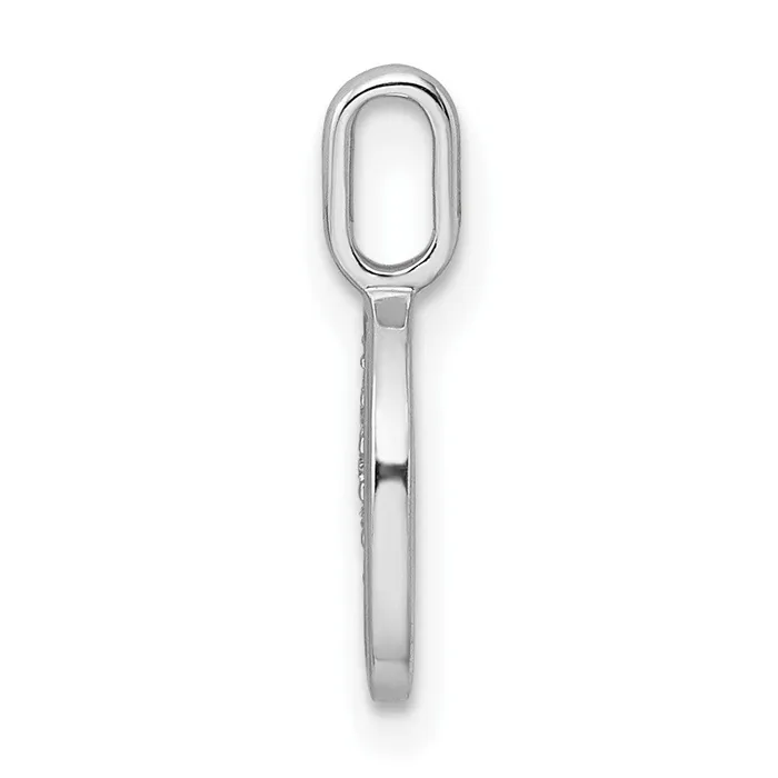 TreasureFineJewelers Necklaces 14K White Gold Diamond Letter O Initial Pendant