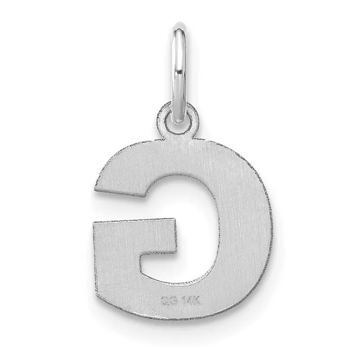 TreasureFineJewelers Necklaces 14k White Gold Letter G Initial Pendant