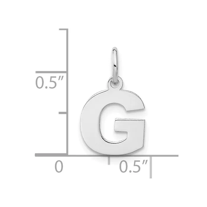 TreasureFineJewelers Necklaces 14k White Gold Letter G Initial Pendant