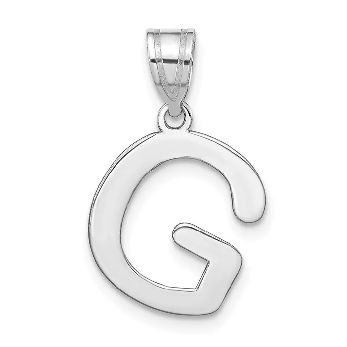 TreasureFineJewelers Necklaces 14k White Gold Polished Bubble Letter G Initial Pendant TreasureFineJewelers Necklaces 14k White Gold Polished Bubble Letter G Initial Pendant