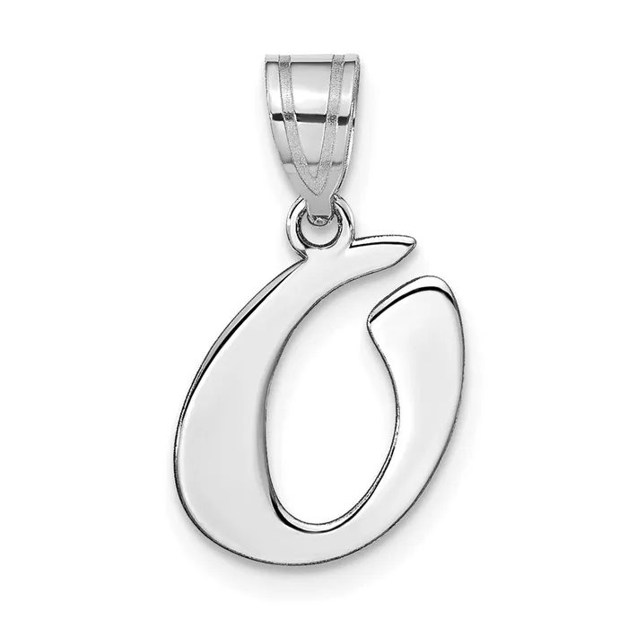 TreasureFineJewelers Necklaces 14k White Gold Polished Script Letter O Initial Pendant TreasureFineJewelers Necklaces 14k White Gold Polished Script Letter O Initial Pendant