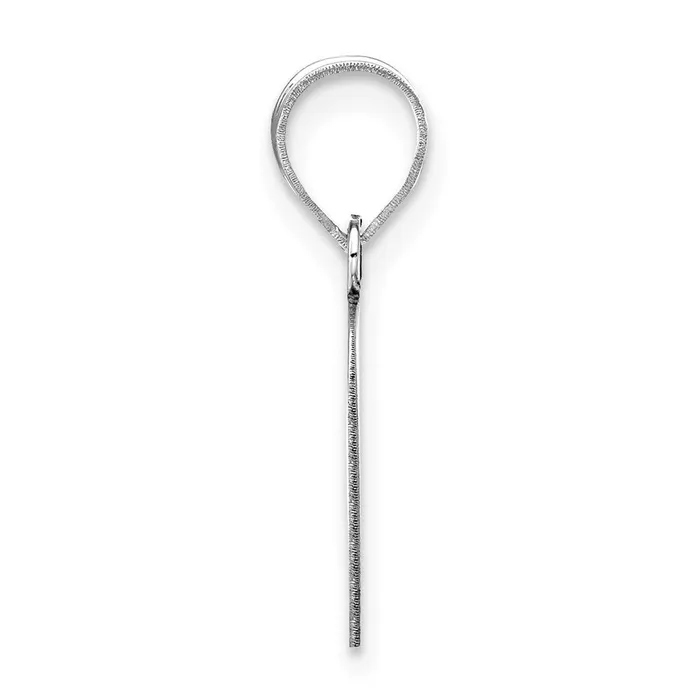 TreasureFineJewelers Necklaces 14k White Gold Polished Script Letter O Initial Pendant