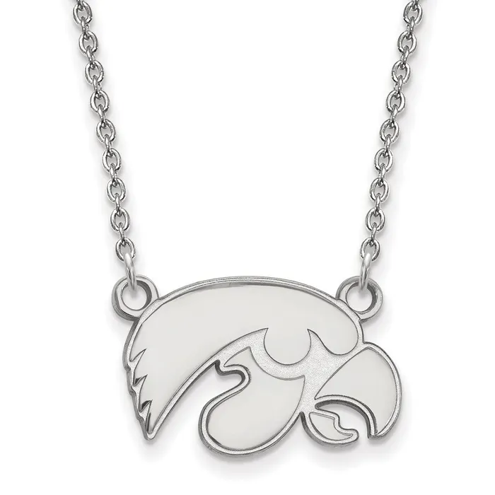 TreasureFineJewelers Necklaces 14K White Gold University of Iowa Small Pendant with Necklace TreasureFineJewelers Necklaces 14K White Gold University of Iowa Small Pendant with Necklace