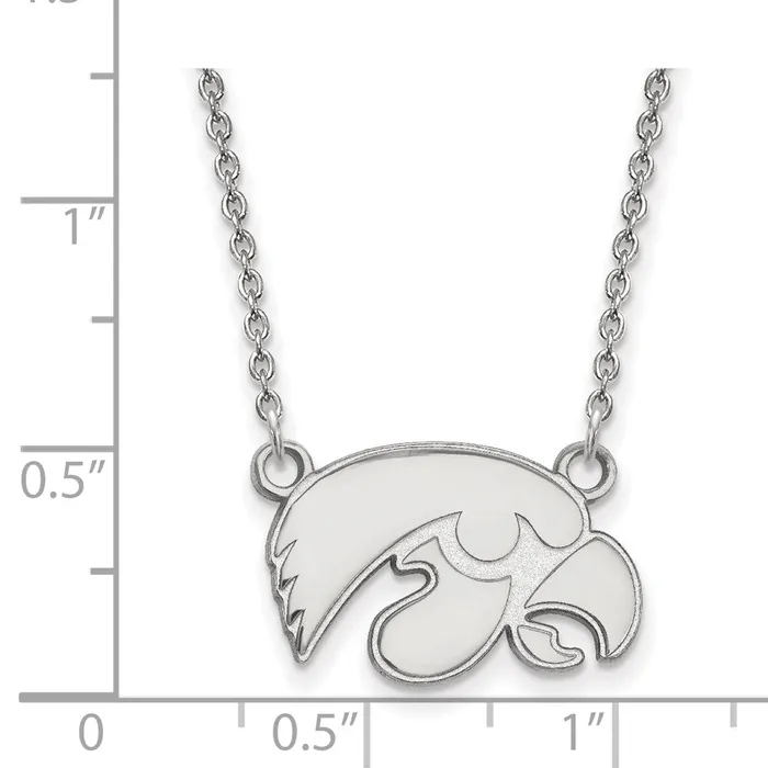TreasureFineJewelers Necklaces 14K White Gold University of Iowa Small Pendant with Necklace