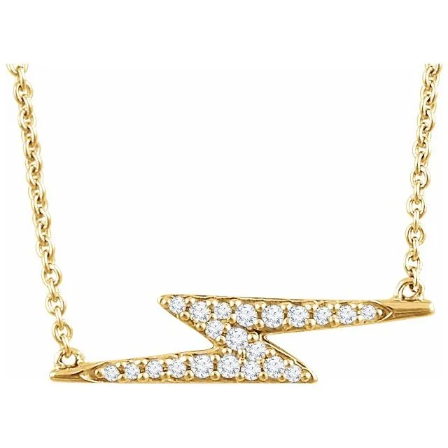 TreasureFineJewelers Necklaces 14K Yellow 18 CTW Diamond Lightning Bolt 1618 Necklace TreasureFineJewelers Necklaces 14K Yellow 18 CTW Diamond Lightning Bolt 1618 Necklace