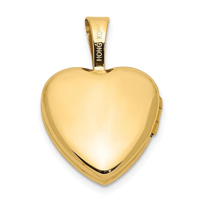 TreasureFineJewelers Necklaces 14k Yellow Gold 12mm with 01ct Diamond Star Heart Locket