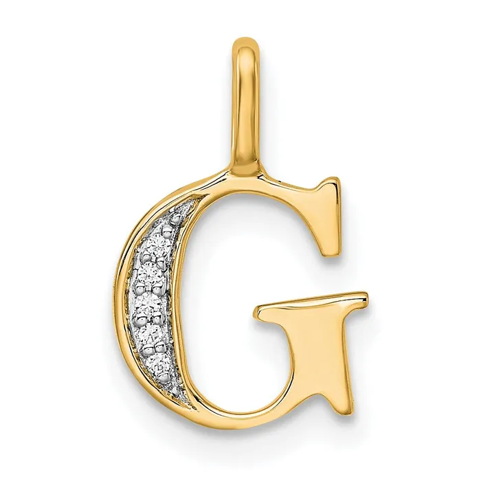 TreasureFineJewelers Necklaces 14k Yellow Gold Diamond Letter G Initial Pendant TreasureFineJewelers Necklaces 14k Yellow Gold Diamond Letter G Initial Pendant