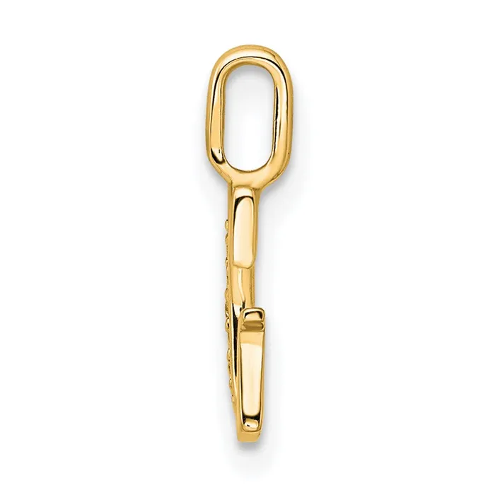 TreasureFineJewelers Necklaces 14k Yellow Gold Diamond Letter G Initial Pendant