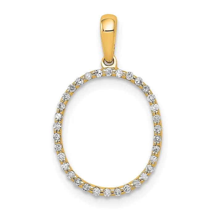 TreasureFineJewelers Necklaces 14k Yellow Gold Diamond Letter O Initial Pendant TreasureFineJewelers Necklaces 14k Yellow Gold Diamond Letter O Initial Pendant