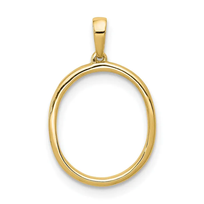 TreasureFineJewelers Necklaces 14k Yellow Gold Diamond Letter O Initial Pendant
