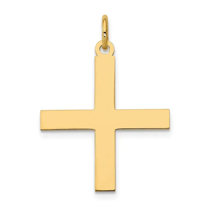TreasureFineJewelers Necklaces 14k Yellow Gold Laser Designed Greek Cross Pendant TreasureFineJewelers Necklaces 14k Yellow Gold Laser Designed Greek Cross Pendant