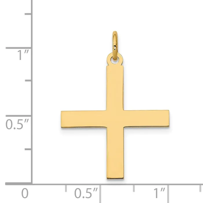 TreasureFineJewelers Necklaces 14k Yellow Gold Laser Designed Greek Cross Pendant