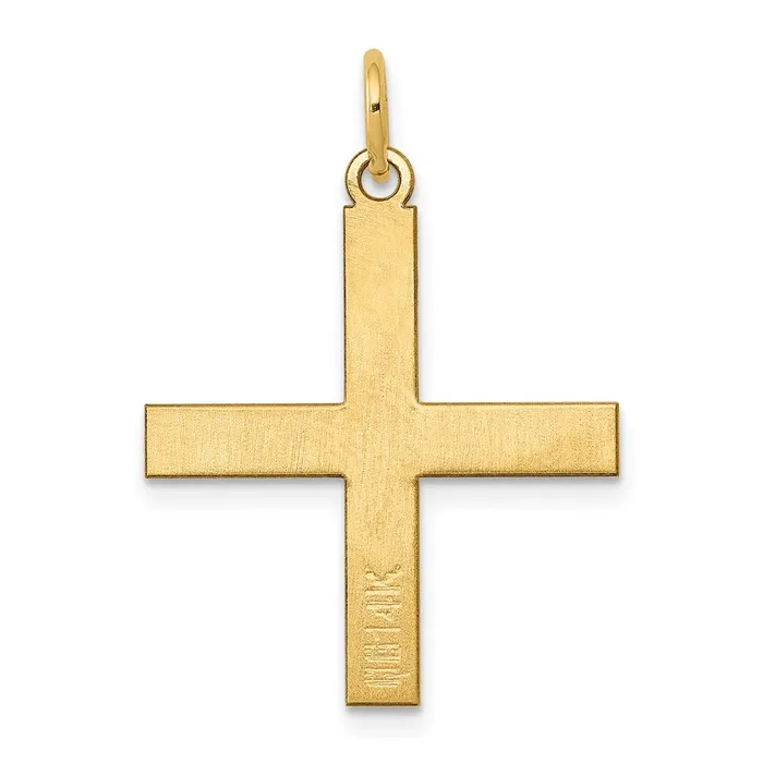 TreasureFineJewelers Necklaces 14k Yellow Gold Laser Designed Greek Cross Pendant