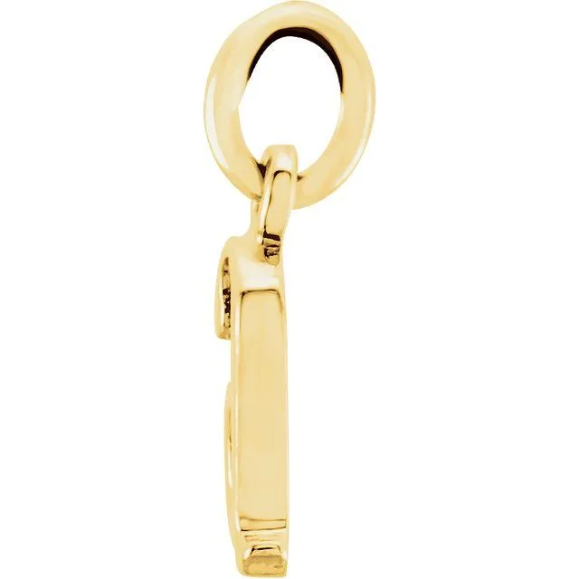 TreasureFineJewelers Necklaces 14K Yellow Gold Lowercase Initial A Pendant