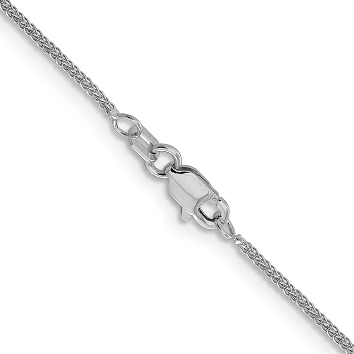 TreasureFineJewelers Necklaces Leslies 14K White Gold 8mm DC Quadra Wheat Chain Anklet