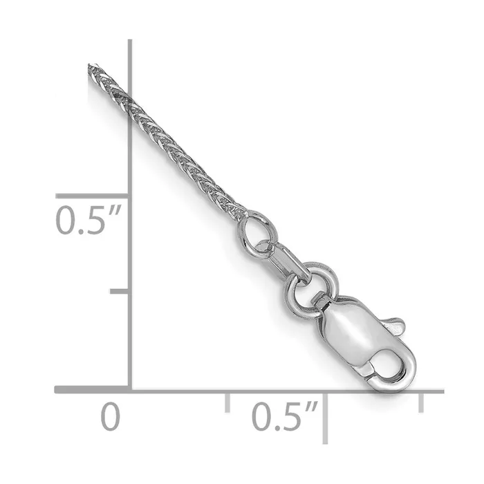 TreasureFineJewelers Necklaces Leslies 14K White Gold 8mm DC Quadra Wheat Chain Anklet