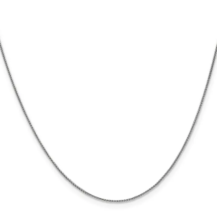 TreasureFineJewelers Necklaces Leslies 14K White Gold 8mm Spiga Wheat Chain