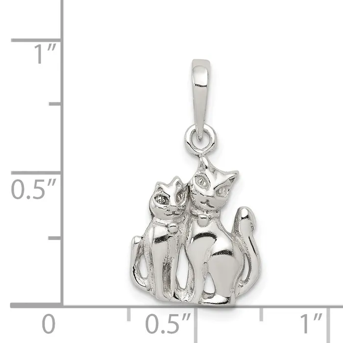 TreasureFineJewelers Necklaces Sterling Silver Cats Pendant
