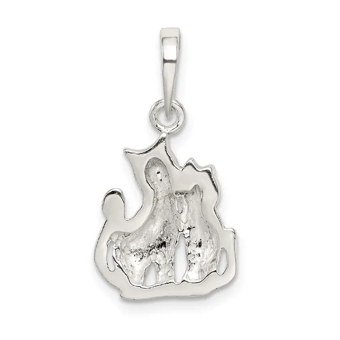 TreasureFineJewelers Necklaces Sterling Silver Cats Pendant