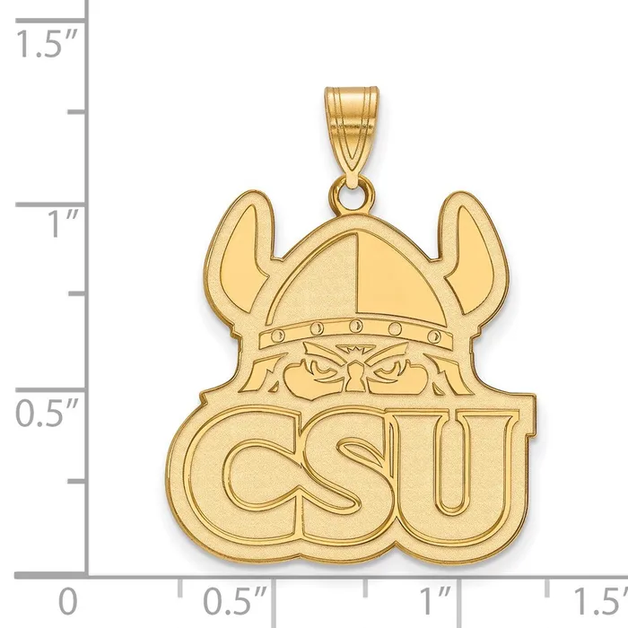 TreasureFineJewelers Necklaces Sterling Silver Goldplated Cleveland State University Extra Large Pendant