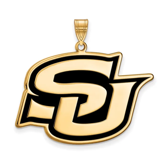 TreasureFineJewelers Necklaces Sterling Silver Goldplated Southern University Jaguars Extra Large Enameled Pendant TreasureFineJewelers Necklaces Sterling Silver Goldplated Southern University Jaguars Extra Large Enameled Pendant