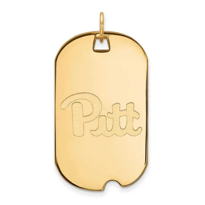 TreasureFineJewelers Necklaces Sterling Silver Goldplated University of Pittsburgh Large Dog Tag Pendant TreasureFineJewelers Necklaces Sterling Silver Goldplated University of Pittsburgh Large Dog Tag Pendant