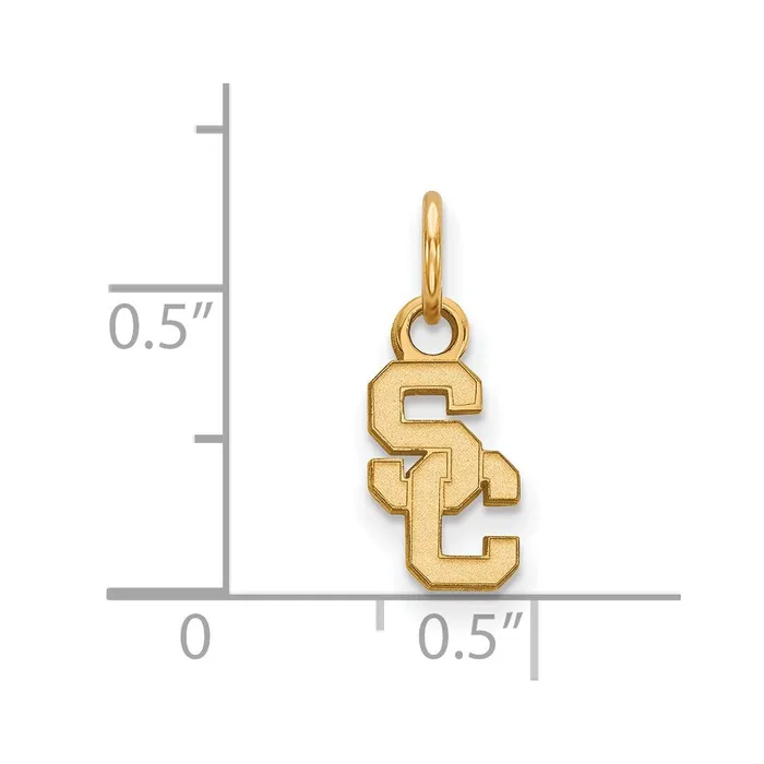 TreasureFineJewelers Necklaces Sterling Silver Goldplated University of Southern California SC Extra Small Pendant