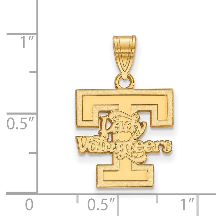 TreasureFineJewelers Necklaces Sterling Silver Goldplated University of Tennessee Lady Volunteers Medium Pendant