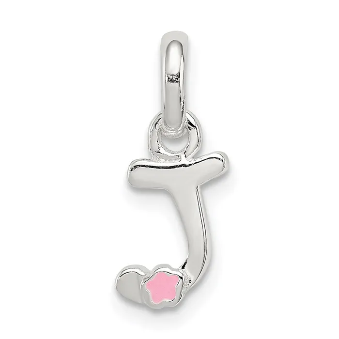 TreasureFineJewelers Necklaces Sterling Silver Letter J with Enamel Pendant TreasureFineJewelers Necklaces Sterling Silver Letter J with Enamel Pendant