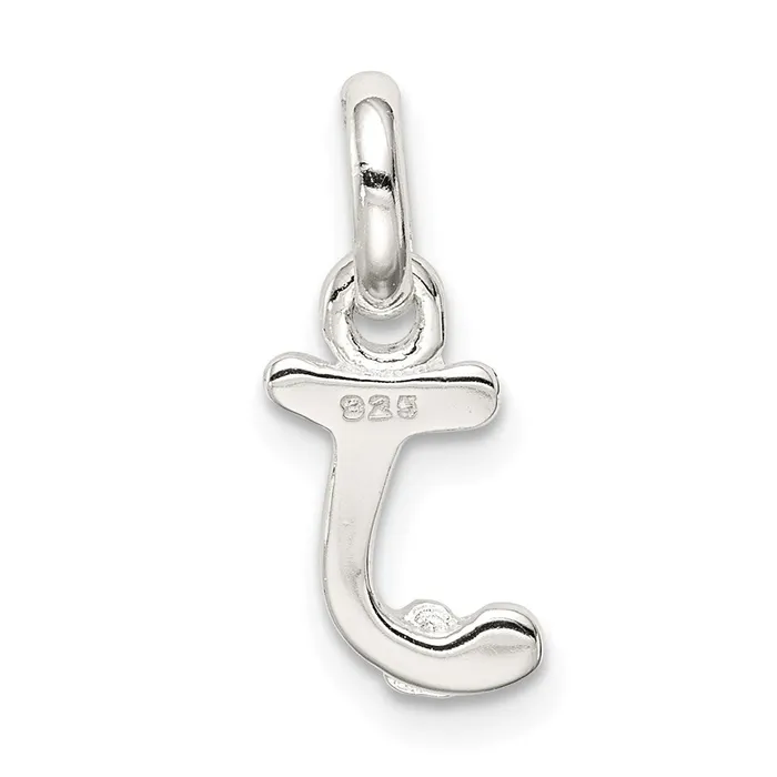 TreasureFineJewelers Necklaces Sterling Silver Letter J with Enamel Pendant