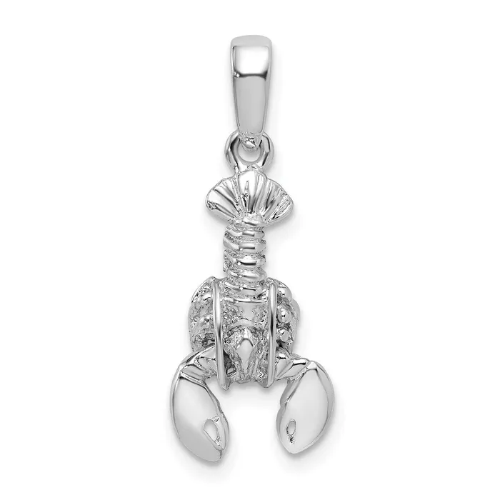 TreasureFineJewelers Necklaces Sterling Silver Polished 3D Moveable Lobster Pendant TreasureFineJewelers Necklaces Sterling Silver Polished 3D Moveable Lobster Pendant