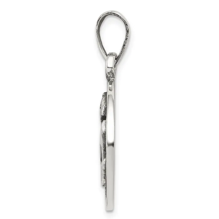 TreasureFineJewelers Necklaces Sterling Silver Polished Antique Finish Leo Horoscope Pendant