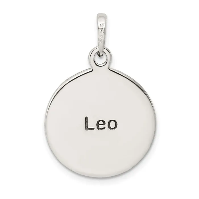 TreasureFineJewelers Necklaces Sterling Silver Polished Antique Finish Leo Horoscope Pendant