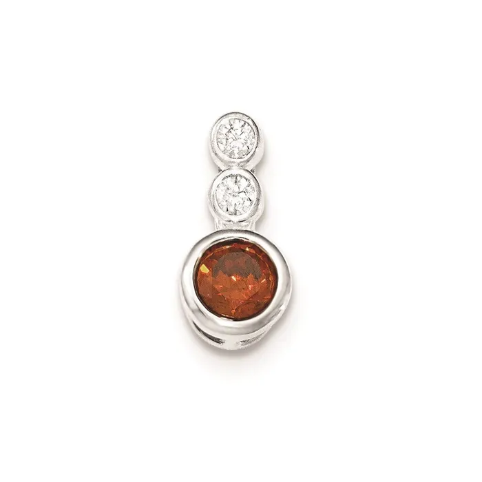 TreasureFineJewelers Necklaces Sterling Silver Polished Clear Red CZ Bezel Pendant TreasureFineJewelers Necklaces Sterling Silver Polished Clear Red CZ Bezel Pendant