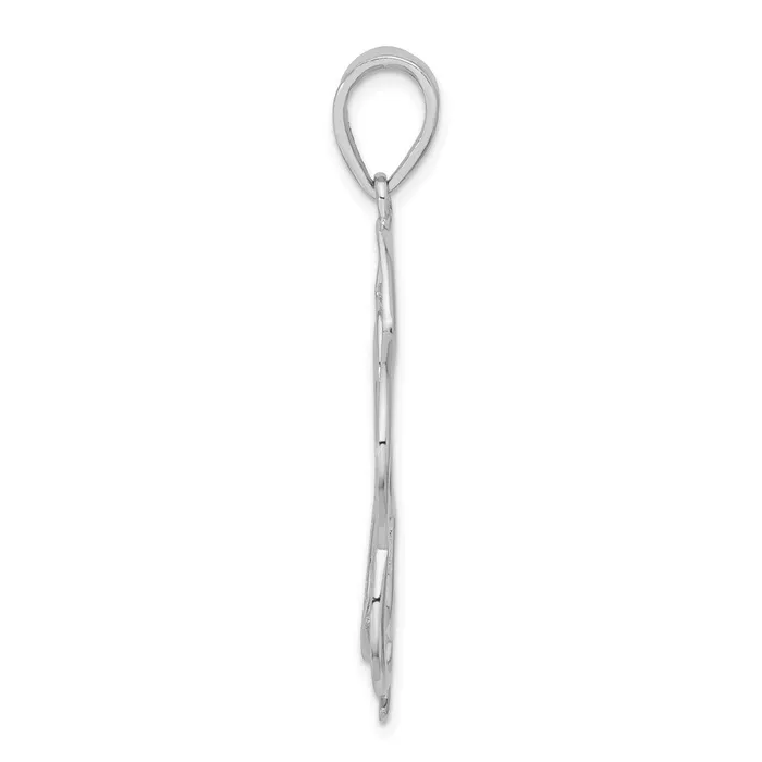 TreasureFineJewelers Necklaces Sterling Silver Polished Flower Pendant