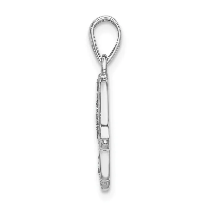 TreasureFineJewelers Necklaces Sterling Silver Rhodium Enamel Glitter Fabric Glass Stone Hamseh Pendant