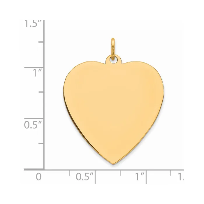 TreasureFineJewelers Rings Sterling Silver GP Engraveable Heart Polished Disc Charm