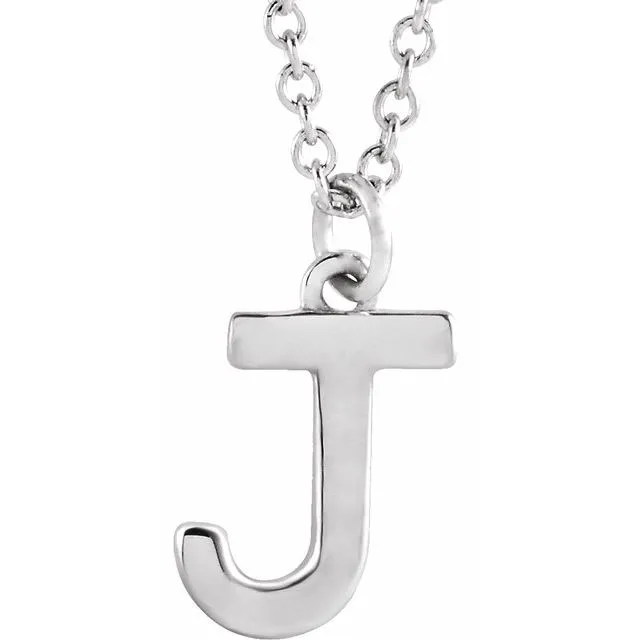 TreasureFineJewelers Sterling Silver Initial J Dangle 18 Necklace Necklaces TreasureFineJewelers Sterling Silver Initial J Dangle 18 Necklace Necklaces