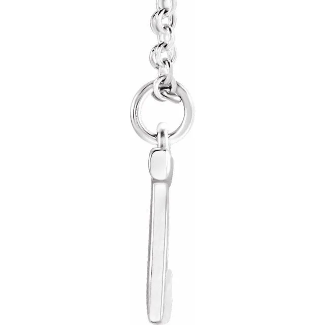 TreasureFineJewelers Sterling Silver Initial J Dangle 18 Necklace Necklaces