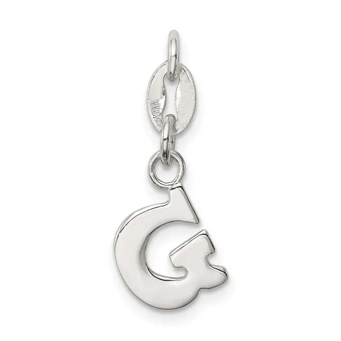 TreasureFineJewelers Sterling Silver Letter G Initial Charm Necklaces
