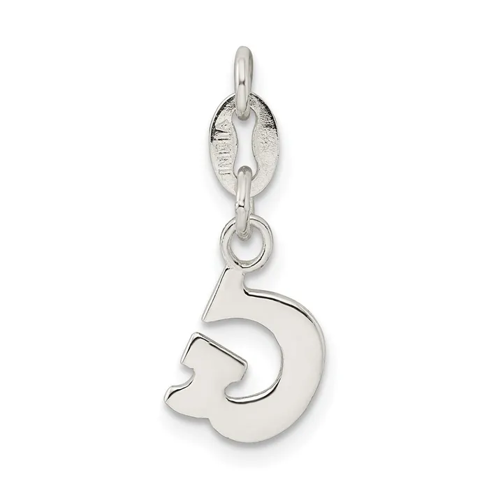 TreasureFineJewelers Sterling Silver Letter G Initial Charm Necklaces