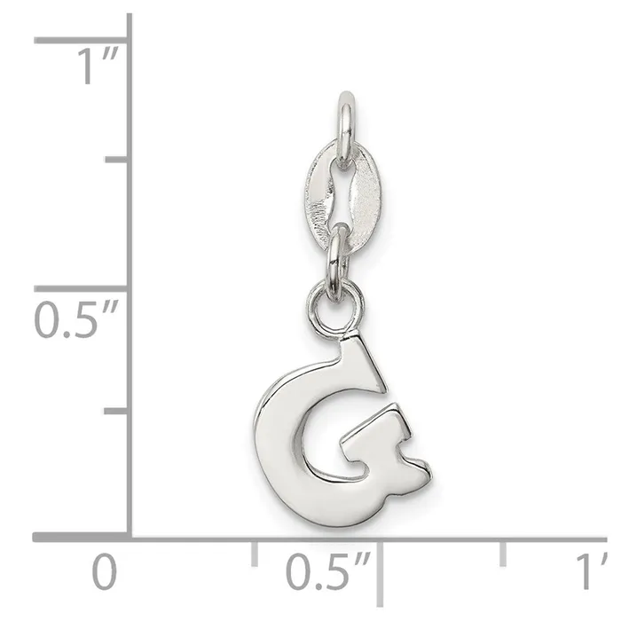TreasureFineJewelers Sterling Silver Letter G Initial Charm Necklaces