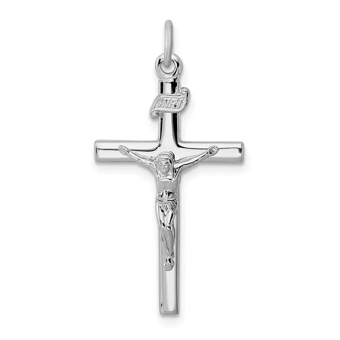 TreasureFineJewelers Sterling Silver Rhodiumplated INRI Crucifix Pendant Necklaces TreasureFineJewelers Sterling Silver Rhodiumplated INRI Crucifix Pendant Necklaces