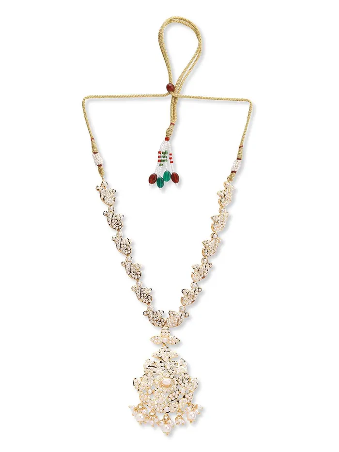 Curio Cottage Necklaces Nizami Pearl Studed Jadau Necklace Set Curio Cottage Necklaces Nizami Pearl Studed Jadau Necklace Set
