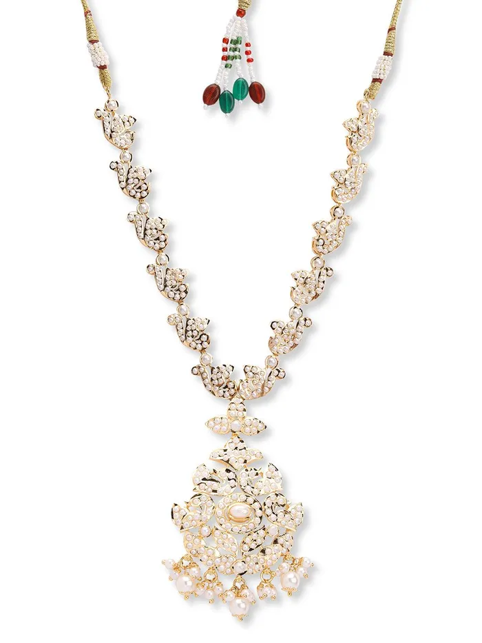 Curio Cottage Necklaces Nizami Pearl Studed Jadau Necklace Set Curio Cottage Necklaces Nizami Pearl Studed Jadau Necklace Set