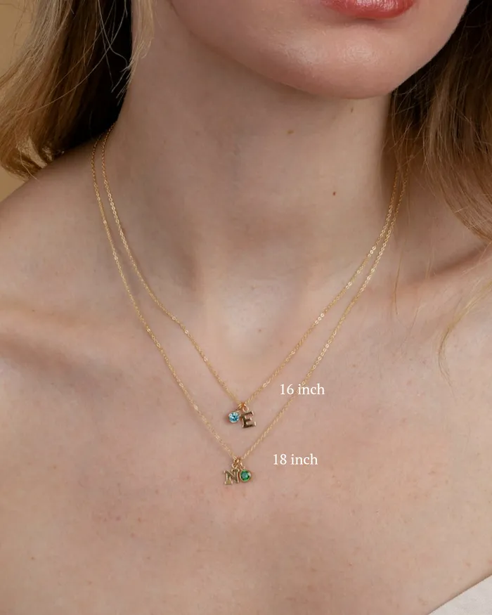 ERIJEWELRY Necklaces Initial Z with Birthstone Necklace