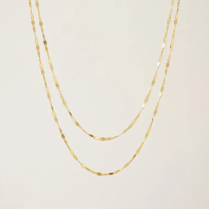 Gold Plated Cleo Layered Necklace Lovers Tempo Necklaces