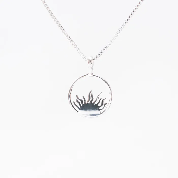 Necklaces Tashi Silver Sunrise Circle Necklace